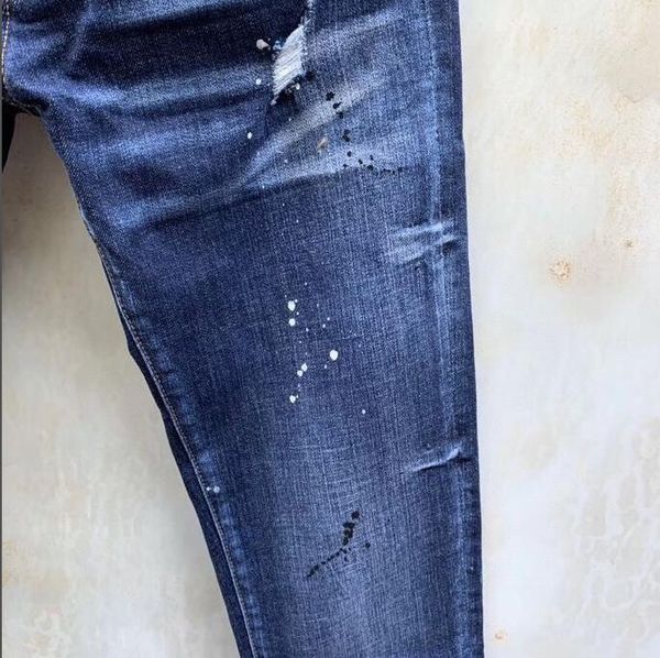 

men's jeans 2021 pants design cool men slim denim trousers blue hole