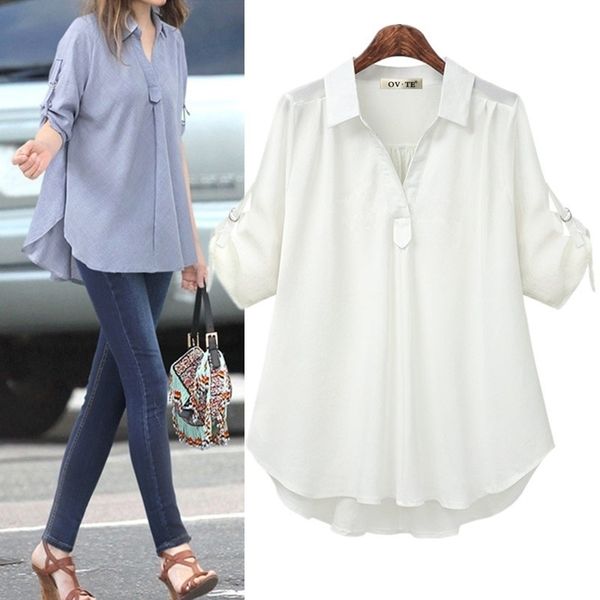 

women shirts and blouses feminine blouse long sleeve casual white turn-down collar ol style women loose blouses 210603