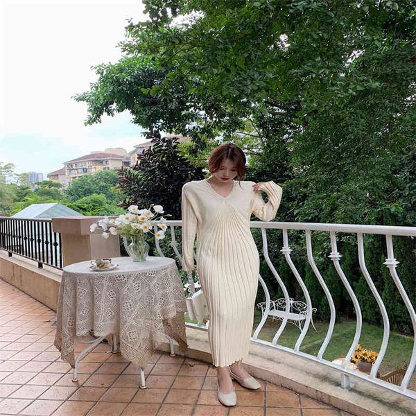 

fall winter long sleeve sweater knit dress elegant ladies knit long dress women slim skirt robe, Black;gray