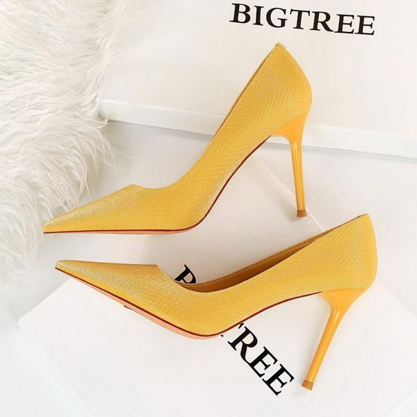 

dress shoes fashion thin heel high heels woman pointed toe summer silk shallow satin pumps women's single g869-1, Black