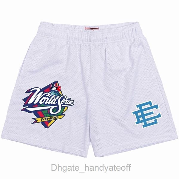 

eric emanuel running short ee men's basic shorts fashion baseball world series specific casual fitness summer gym workout mesh sports p, White;black