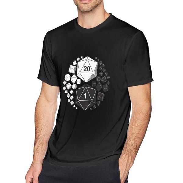 

men's t-shirts dungeons and dragons yin yang shirts for men graphic tee fashion casual slim fit top, White;black