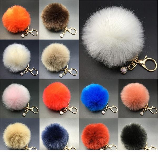 

stylish fashion blank bunny handbag cute bag rhinestone fluffy rabbit fur pom pom ball keychain to locate keys 1 jllgrm