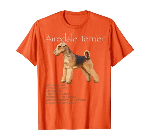 

airedale terrier temperament tee t shirt tshirt t-shirt, White;black