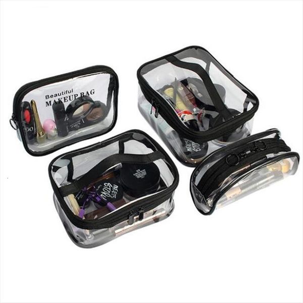 

pvc transparent cosmetic women zipper bag clear makeup beauty case make up organizer storage bath toiletry wash