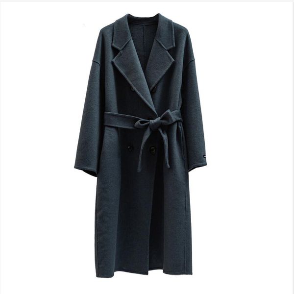 

autumn winter wool coat single breasted maxi coat 201006, Black