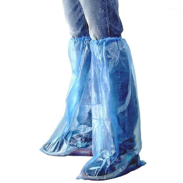 

shoe parts & accessories asds-60 pairs disposable cover blue rain boots and covered with plastic long transparent waterproof non-sl1, White;pink
