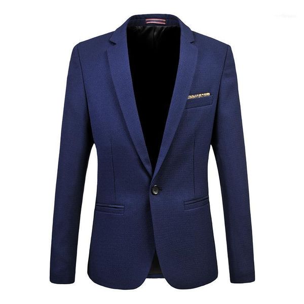 

men's suits & blazers 2021 spring suit jacket slim fit formal blazer long sleeve social business dress coat size m-5xl black navy, White;black