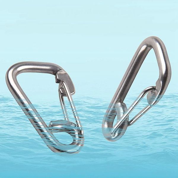 

cords, slings and webbing 304 stainless steel spring snap hook carabiner marine grade safety clip with eyelet for camping hiking fishing out