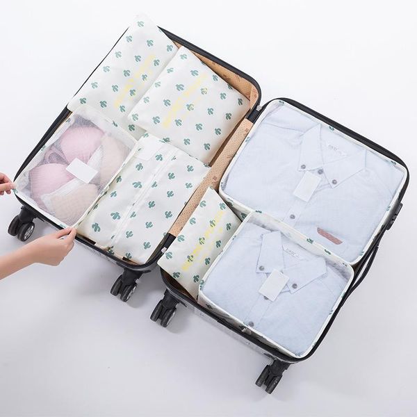 

duffel bags waterproof travel storage bag seven-piece luggage large-capacity clothing suit shoes multi-function