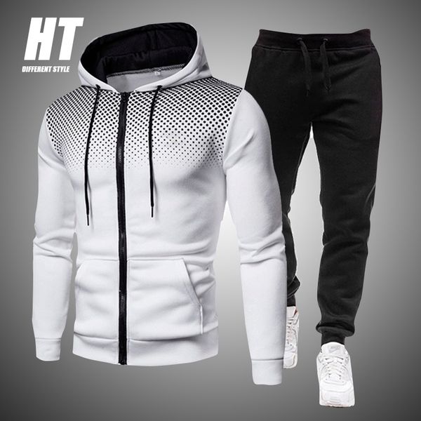 

brand tracksuit men set 2 pieces autumn hoodie zipper cardigan+pants man sportswear casual jogging gym sports suit clothing male 210603, Gray