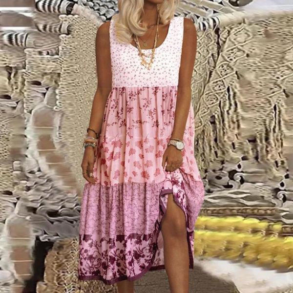 

casual dresses 2021 fashion ladies sling dress three-color neck sleeveless women's summer clothing elegant vintage stitching roun c5y8, Black;gray