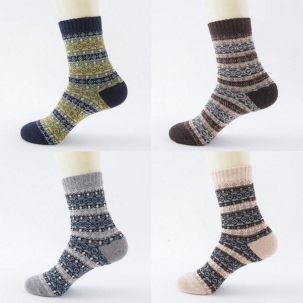 

new men winter thick retro style wool socks 1 pair, Black