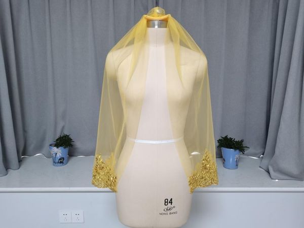 

bridal veils gold sequin lace veil one layer elegant white ivory, Black
