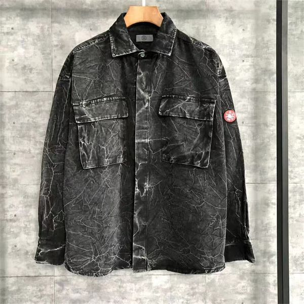 

2021 new cav empt distressed faded denim men women jacket 1:1 high-quality vintage shirt cavempt shirts 8nqw, White