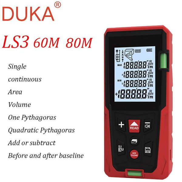 

smart home control 2021 duka ls3 laser rangefinder distance meter 60m 80m electronic roulette digital ruler trena tape measure range finder