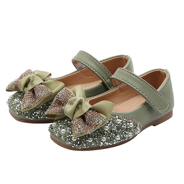

2021 New Kids Girls Dance Performance Shoes Bling Bling Rhinestone Crystal Princess Shoes for Wedding Party Girls Shoes, Black