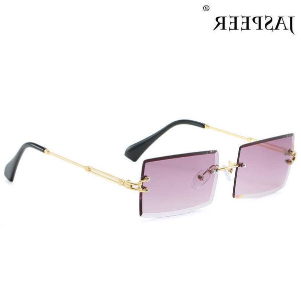 

Jaspeer new rectangle without hoop sunglasses women masks designer gradient uv400 retro sunglasses without frames Glasses wholesale, White;black