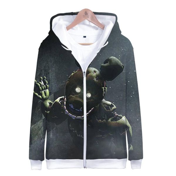 

men's jackets 2 to 14 years old kids zipper hoodies five nights at freddys sweatshirt men jacket students fnaf coat women, Black;brown