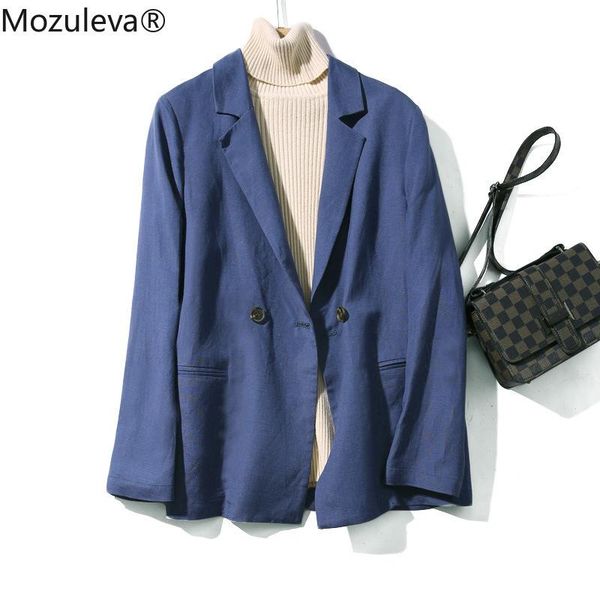

women's suits & blazers mozuleva office laidies linen blazer suit women autumn winter japanese style loose coat hand-stitched o, White;black