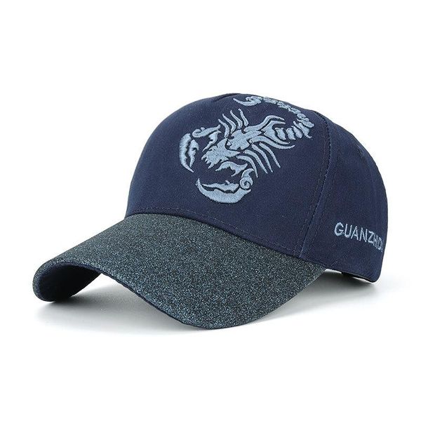 

ball caps shining attract attention scorpion embroidery baseball men breathable sunscreen beach snapback hats women cap bq096, Blue;gray