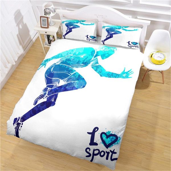 

bedding sets white athlete set single twin full  king size love sports bed aldult kid bedroom duvetcover 3d print 016