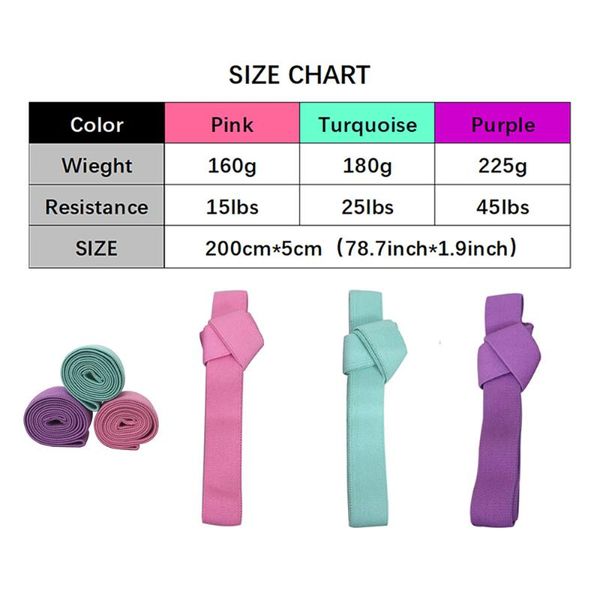 

resistance bands set long style fitness equipment exercise hip strength training elastic bands yoga anti-slip expander 200cm*5cm