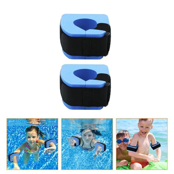 

life vest & buoy 1 pair water sleeves buoyancy arm rings swimming accessory for kid (blue)