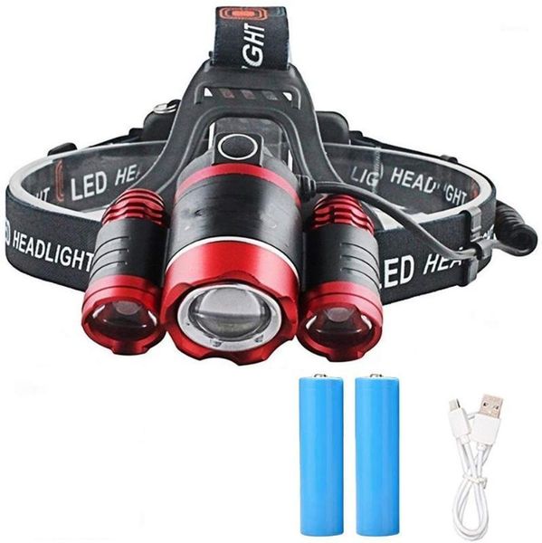 

headlamps 2021est led 3 headlamp xml-t6 bright light 4 modes rotary zoomable waterproof headlight , for camping/hiking/trave1