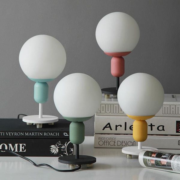 

new arrival personalized simple creative nordic children's room table light bedside lamp bedroom study macaron ball table lamp