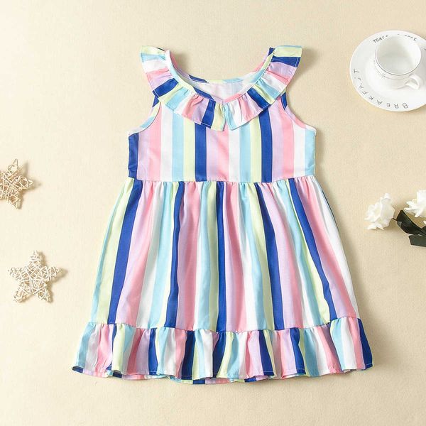 Sommer Neue Mädchen Ärmellose Puppe Kragen Rüschen Kleid Baby Prinzessin Kleid Nette Kinder Party Und Hochzeit Kleider Kostüm Kinder Q0716