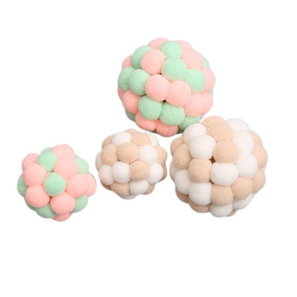 

cat toys pet toy set combination high-strength cotton two-color bells fur ball