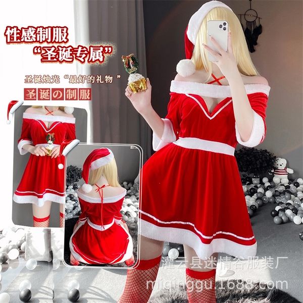 

new underwear lovely christmas suit bra uniform temptation 9208, Black;white