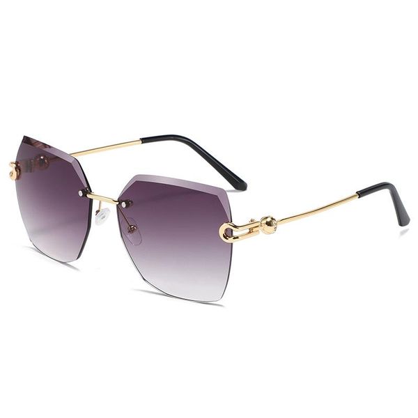 

sunglasses fashion rimless diamond rimmed polygonal women's 2021 travel, White;black