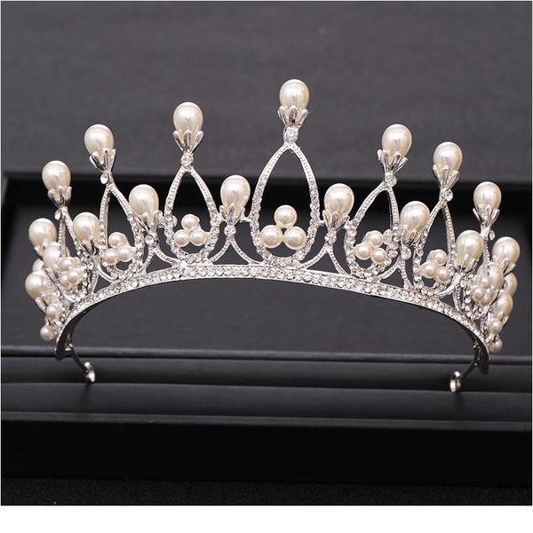 

bridal wedding crown silver color pearl crystal crown bridal hair accessories tiara princess crown wedding hair acc qylwhp