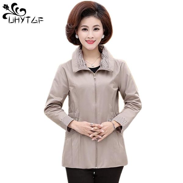 

women's jackets uhytgf mother's coats women bomber jacket plus size short female zipper chaqueta outwear long sleeve x183, Black;brown