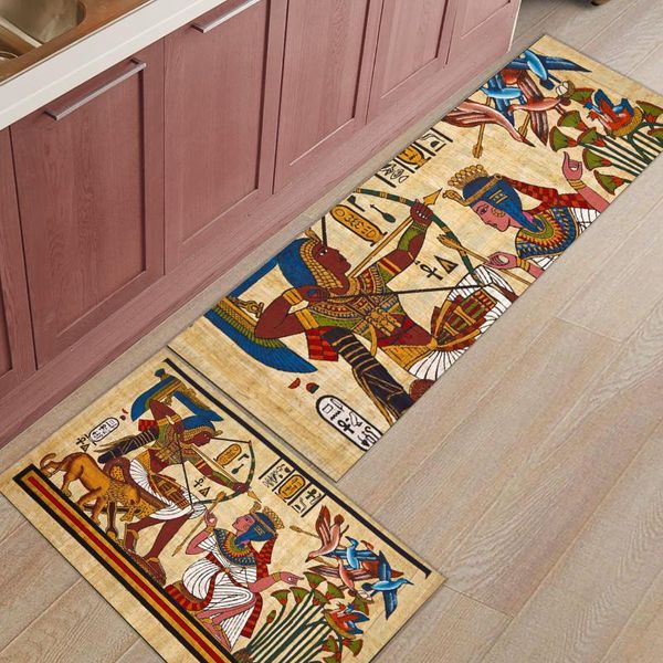 

cushion/decorative pillow 2pcs/set ancient egyptian gods style symbol yellow kitchen carpet mat floor anti-slip mats home entrance front doo