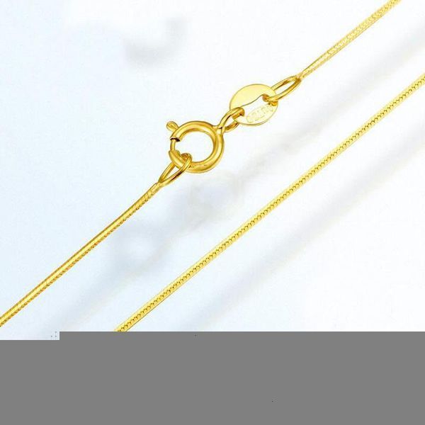

solid au750 yellow gold necklace 0.7mm women snake chain necklace send bracelet gift, Silver