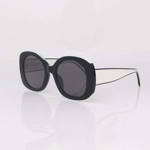

sunglasses black and white round acetate women chunky frame, White;black