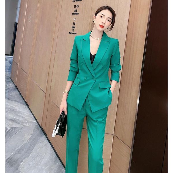 

women's suits & blazers 2021 early autumn french neutral temperament british style suit leggings two-piece small man, White;black
