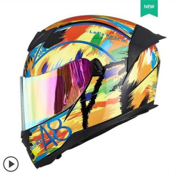 

motorcycle full helmet male electric motorcycle racing winter anti-fog female four seasons double mirror helmet big tail