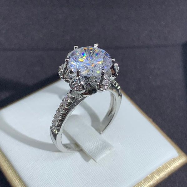 

cluster rings luala clear shiny cubic zirconia big stone ring gold and silver colour engagement wedding luxury accessories couples gift, Golden;silver