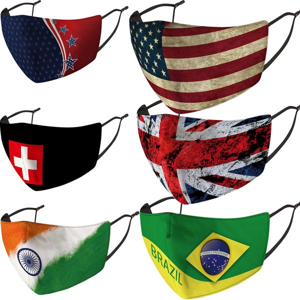 

national flag face mask dust-proof sun protection flag printing masks united states united kingdom flags face masks dhl ing