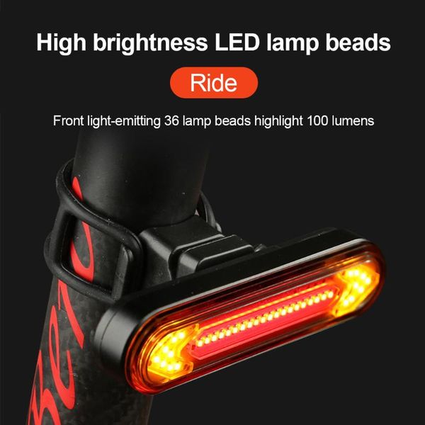 

bike lights turn signal light 100lm remote control bicycle taillight ipx4 waterproof rechargeable warning cycling accessorie