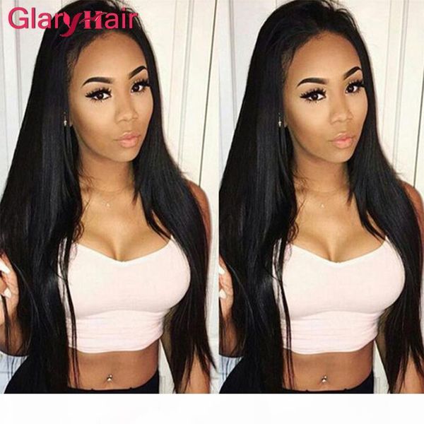 

glary new arrival brazilian virgin unprocessed remy human hair extensions peruvian hair weave 6 bundles straight raw silky black hair wefts