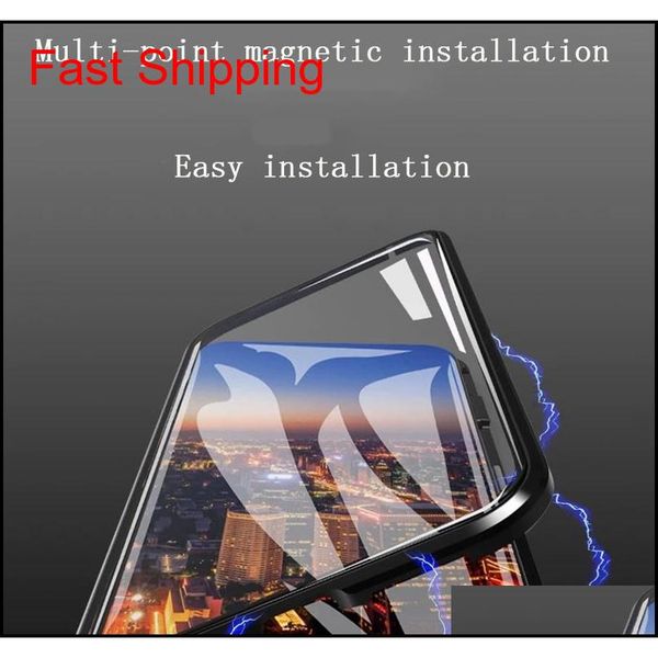 

for iphone xs max phone case second generation double-sided glass magnetic metal frame phone case support 2pcs del qylvfq home2006