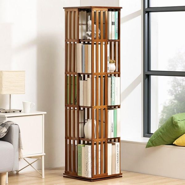 

hooks & rails simple multi-layer rotating bookcase family floor storage shelf combination