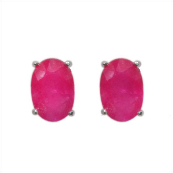 

stud mdina natural ruby silver earrings 4 * 6 mm earring simple 925 classic jewelry for wedding, Golden;silver