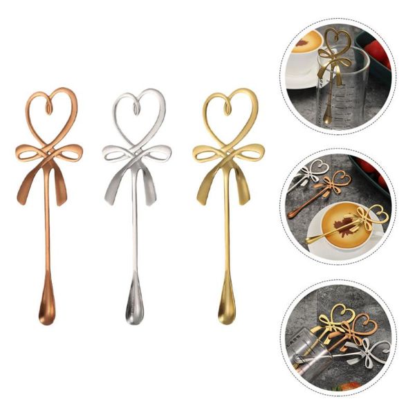 

3pcs coffee serving spoon kitchen mixing spoon dessert stirring