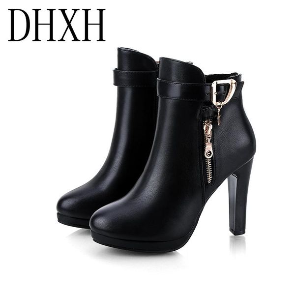 

boots stiletto short wild waterproof platform 34-40 yards high heel knight, Black